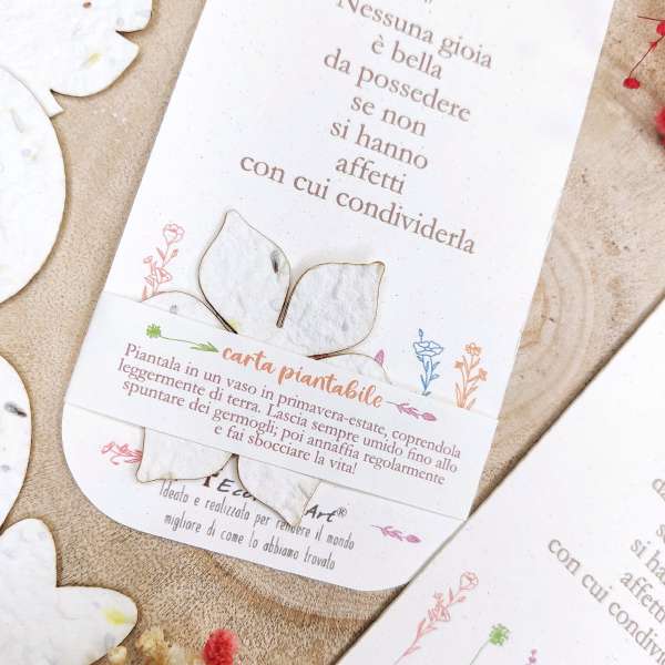 segnalibro matrimonio carta piantabile